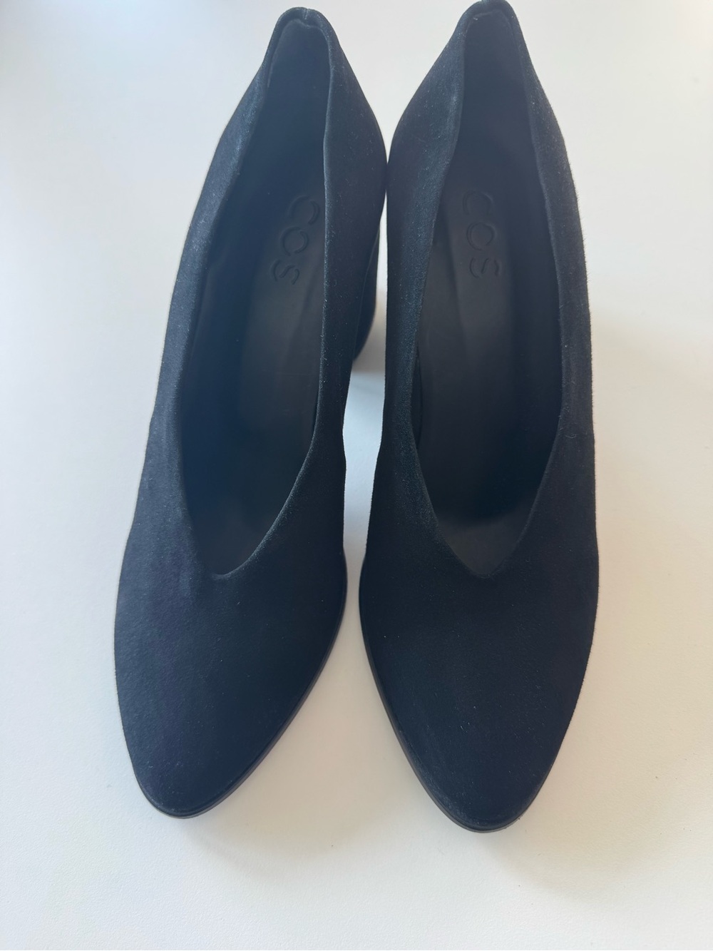 COS Black Suede Pointed-Toe Pumps